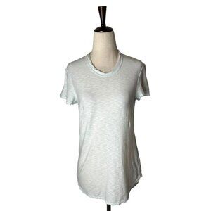 Standard James Perse Tee Women Small Light‎ Blue White Sheer Slub Crewneck Top